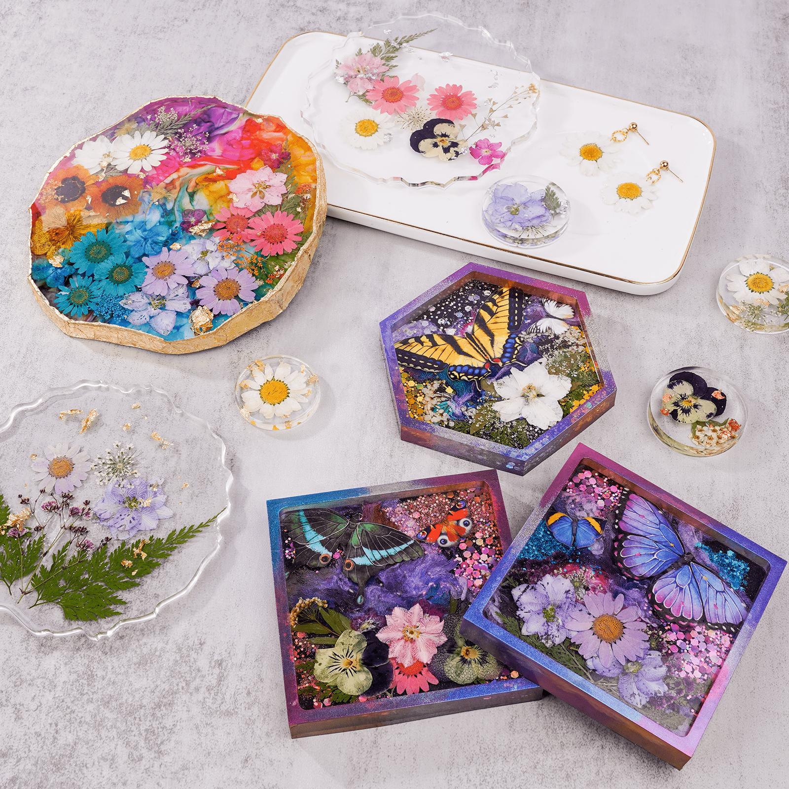 153 PCS Jewelry Making Kit / 85Pcs Dried Flowers Kit / Unique Resin Bezels, Beginner Resin Kit,Christmas gift, Resin Accessories for Keychains, Jewelry, Earrings,necklaces,Pendants,DIY Handmade Holiday Gift Crafts, Uv Light,Christmas Gifts - Let's Resin