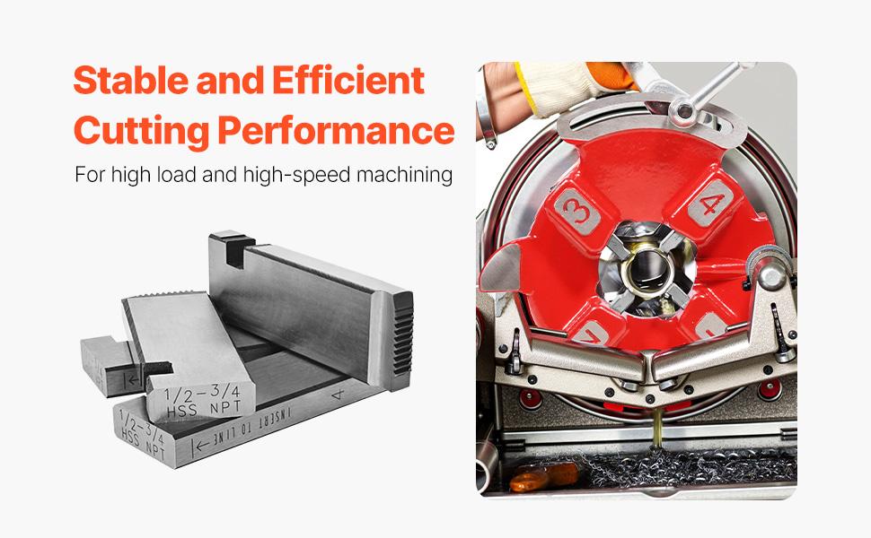 VEVOR Threading Machine Dies, 1/2-3/4 NPT Pipe Dies(4 Packs), Right-Handed HSS Pipe Threading Dies, Fit VEVOR Split-Type Machines, RIDGID Universal Die Heads 504A, 711, 713, 811A, 815A, 816, 817, 842 VEVOR Threading Machine Dies, 1/2-3/4 NPT Pipe Dies(4 Packs), Right-Handed HSS Pipe Threading Dies, Fit VEVOR Split-Type Machines, RIDGID Universal Die Heads 504A, 711, 713, 811A, 815A, 816, 817, 842