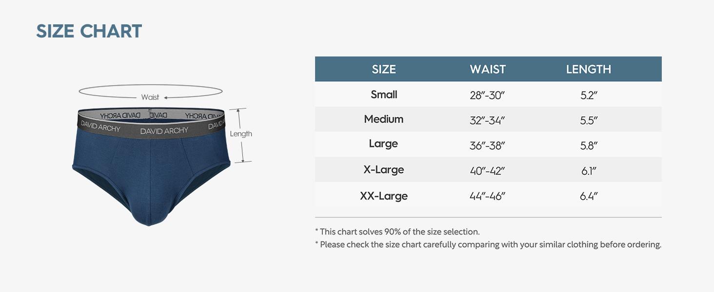 David Archy Men's Underwear Bamboo Rayon Briefs Super Soft Comfort Cooling Pouch Briefs Pack for Boyfriend FathersDayGift Breathable Cotton Menswear