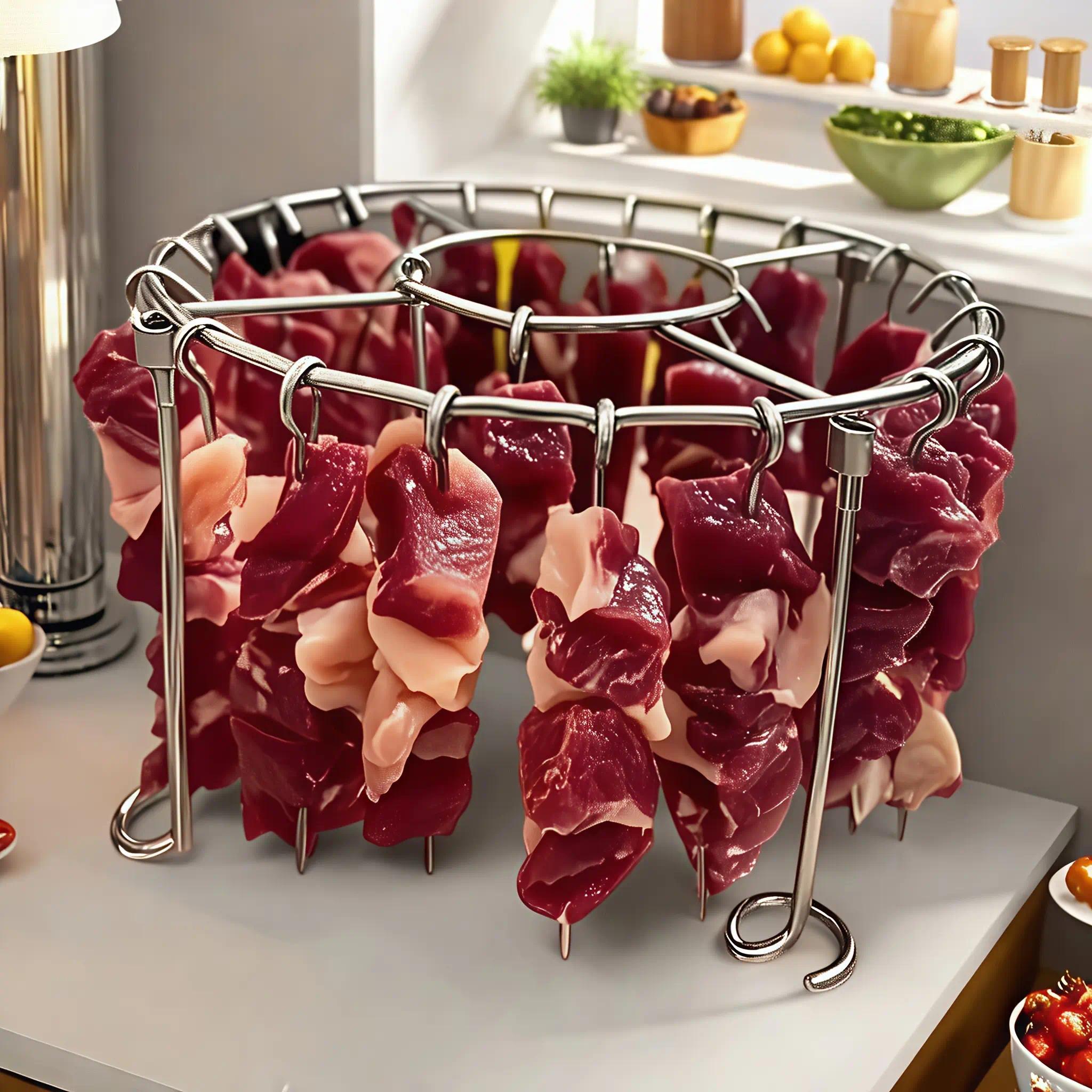 2026 Modern Vertical Skewer Stand with 24 Sticks, Fits 3QT–6QT Air Fryers, Ovens and Small Grills, Delivers Balanced Heating, Avoids Charring, Great for Grilling Kebabs, Veggies & Sausages, Useful Kitchen Accessory