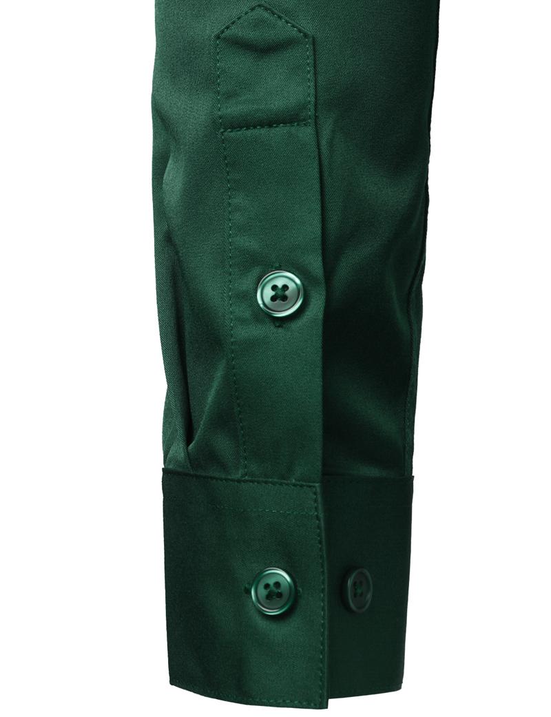 ZEROYAA Men's Beige Polyester Long Sleeve Button-Up Dress Shirt with Left Chest Pocket Urban Casual Business Slim Fit Tops