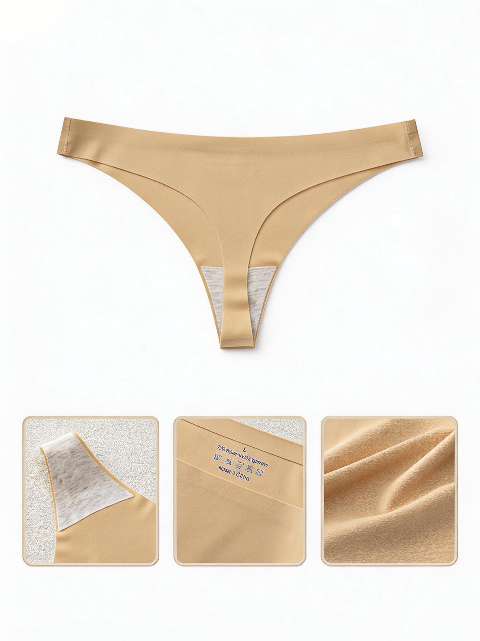 5 Pack Sexy G-String Underwear Breathable Women's T-Back Thongs Seamless Low Rise Bikini Panties S-XL