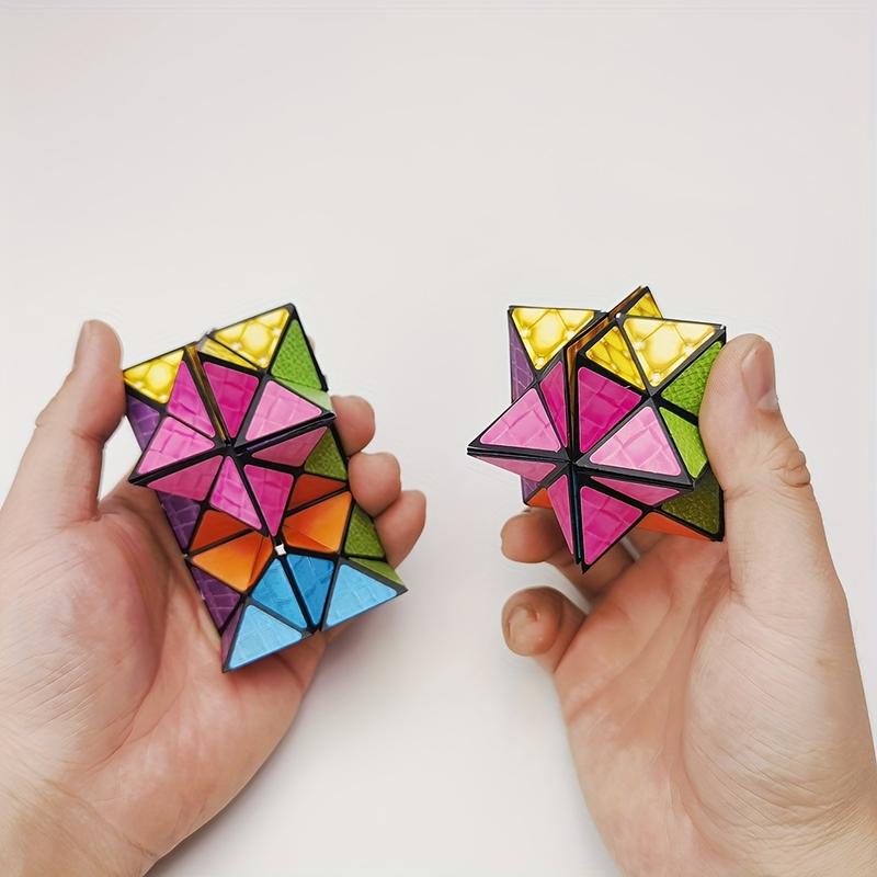 1pc 3D Hexagonal Infinity Cube, Mixed Colors, Brain Booster, Relaxation, Spatial Geometry Flipping Toy