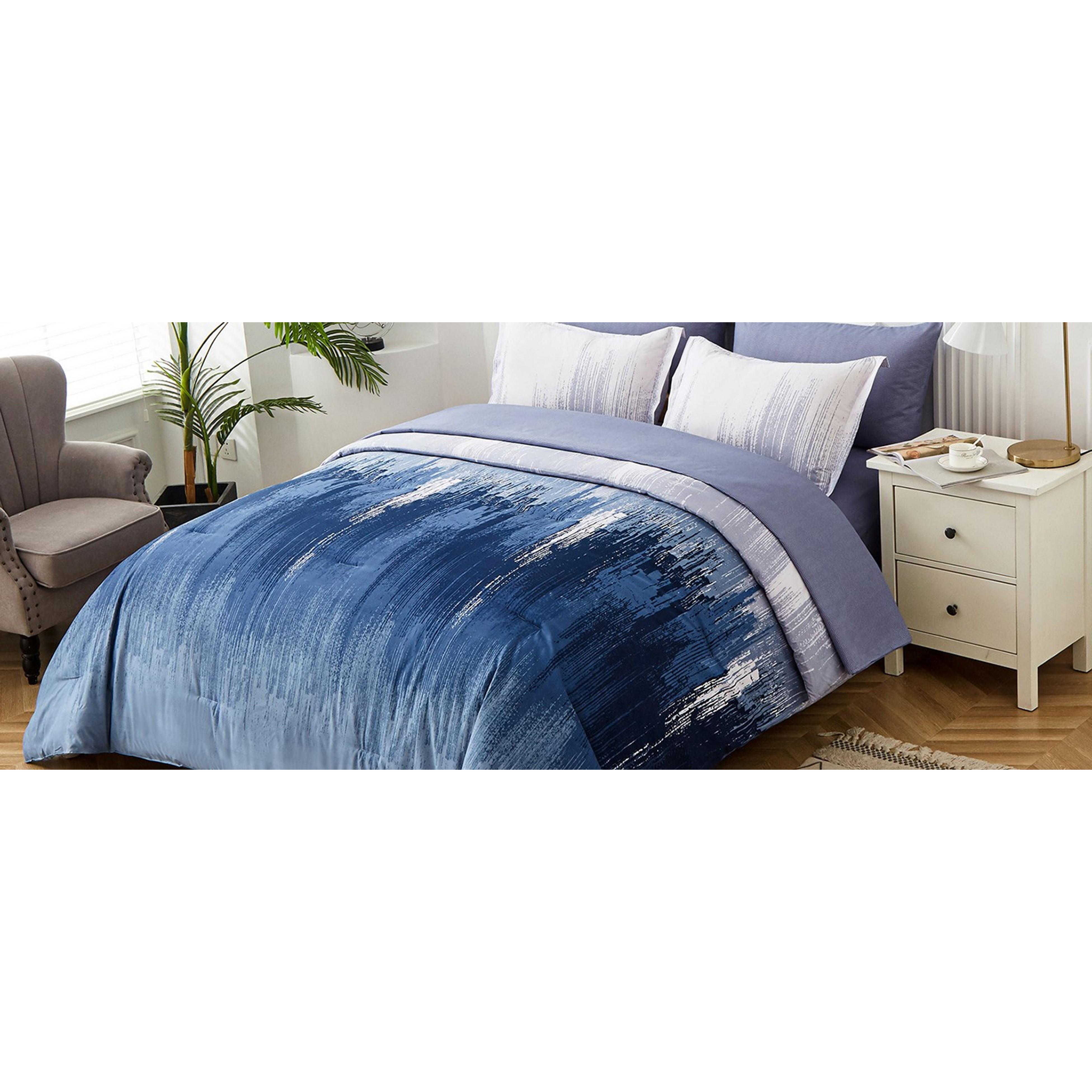 Comforter Set Queen, Burnt Orange 7 Pieces Bed in a Bag Abstract Gradient Terracotta Bedding Set with Comforter, Flat Sheet, Fitted Sheet, Pillow Shams, Pillowcases