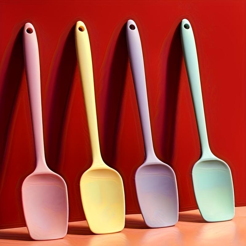 4-Pack Food Grade Silicone Scraper Bakeware - Heat-Resistant, Corrosion Resistant, Durable Kitchen Tool for Cooking, Cream Spreading, Mixing, Salad Prep, Cake Baking
