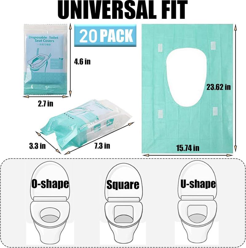 20pcs Disposable Toilet Seat Covers, Toilet Seat Covers Disposable Travel Size 20pcs Disposable Toilet Seat Covers, Gentle Toilet Seat Protectors for Home Bathroom Hotel Salon, Bathroom Accessories, Adults and Kids Room Accessories.