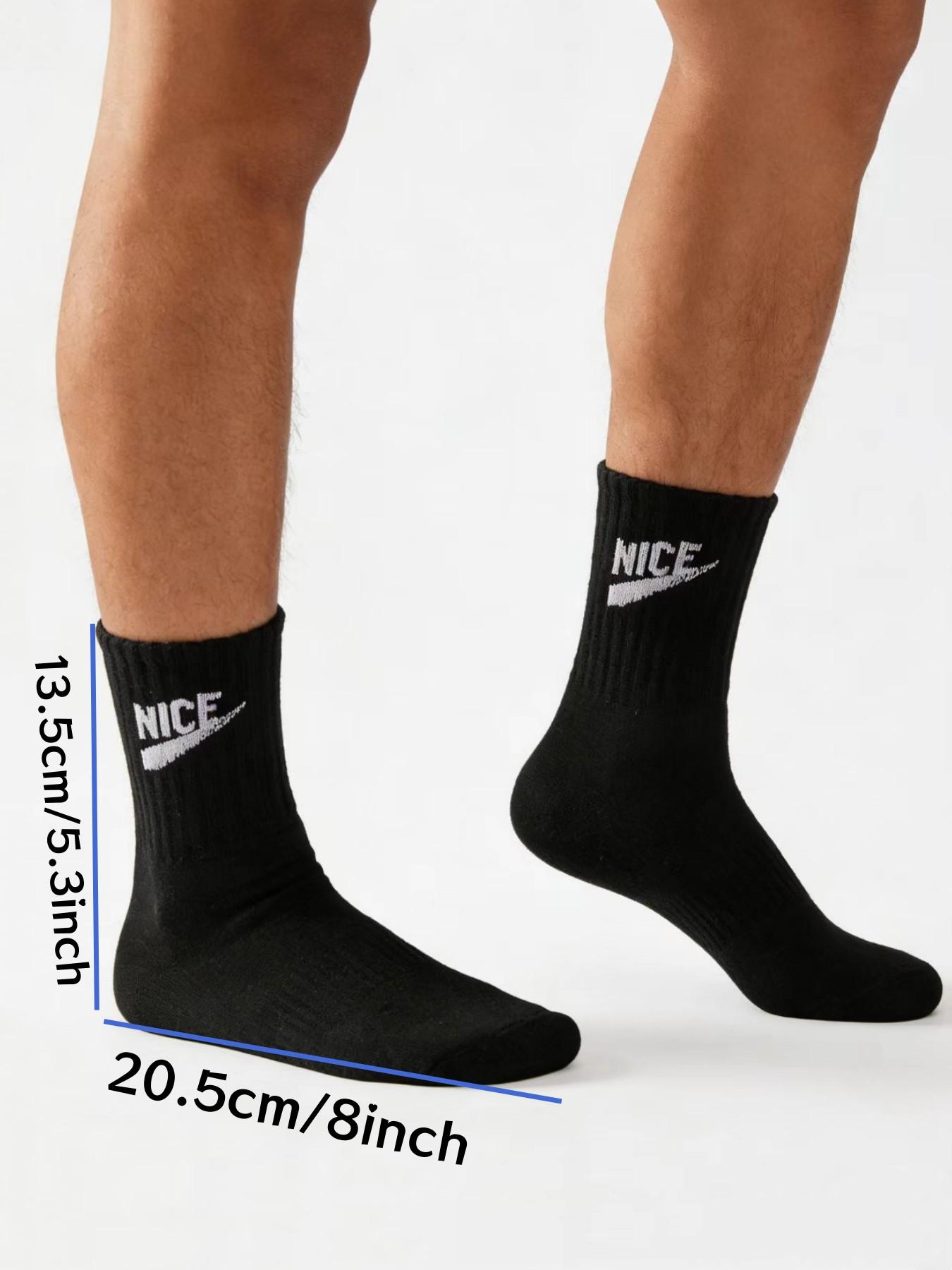 5 pairs of NICE new breathable Athletic mid tube socks, sweat absorbing and comfortable unisex trendy socks. Street style daily commuting versatile short socks Socks Men Sweat Absorbent Socks