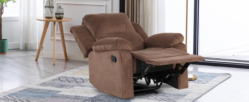 [TikTokShopBlackFriday]EBELLO Manual Recliner Chair, Soft Fabric Overstuffed Recliner Single Sofa Chair for Living Room Bedroom, Heavy Duty and Safety Reclining Mechanism,