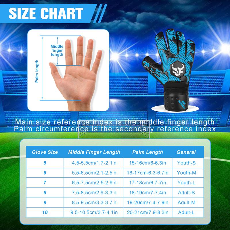 Goalkeeper Goalie Soccer Gloves Extreme Strong Control and Grip with Finger Protection High Performance Pro-Level Goalie Glove Anti-Slip Latex Palm Breathable Comfortable for Kids Youth Adult