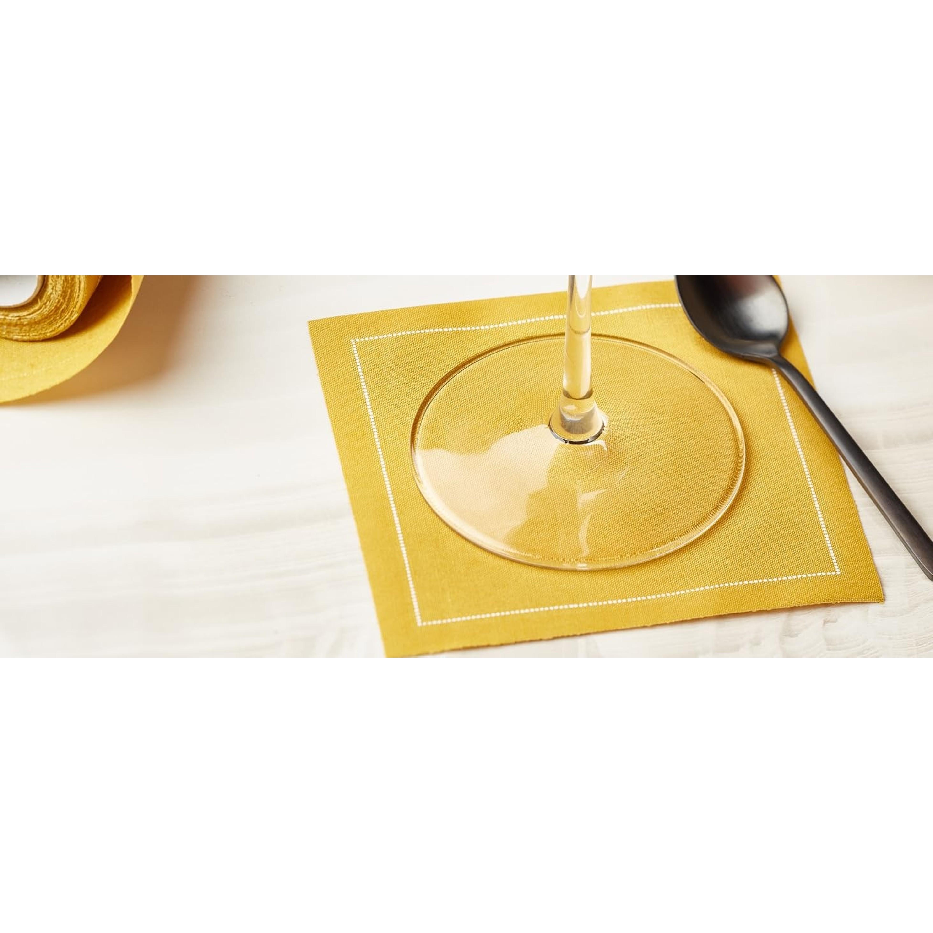 Cotton Cocktail Napkin, 50 units per roll, 4.5 x 4.5-Inch, Sand