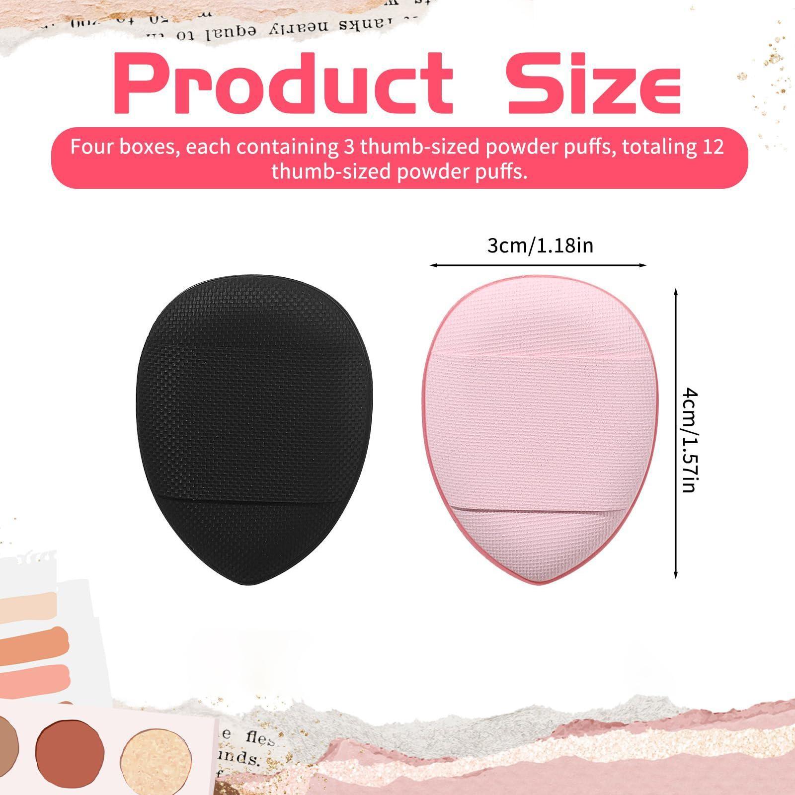 A box of three mini thumb powder puffs, water drop powder puffs, leather cushion powder puffs, loose powder setting and concealer cushion dry and wet dual-purpose makeup boxes, both men's and women's beauty tools