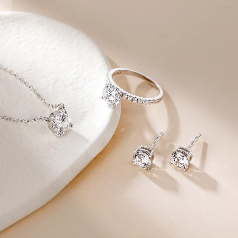 EAMTI 1 CT*2 Round Cut 925 Sterling Silver Cubic Zirconia Stud Earrings for Women CZ Stud Small Cute Earrings Hypoallergenic EAMTI 1 CT*2 Round Cut 925 Sterling Silver Cubic Zirconia Stud Earrings for Women CZ Stud Small Cute Earrings Hypoallergenic