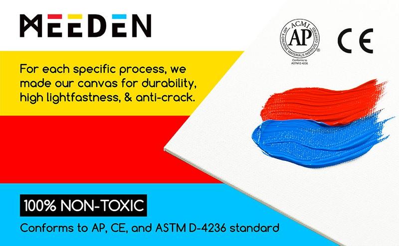 MEEDEN 100% Cotton Canvas Boards, Multi-Size, 5"x7", 9"x12", Blank Canvas Panels for Oil & Acrylic Painting, Ready to Paint Art Supplies for Professional Artists, Students