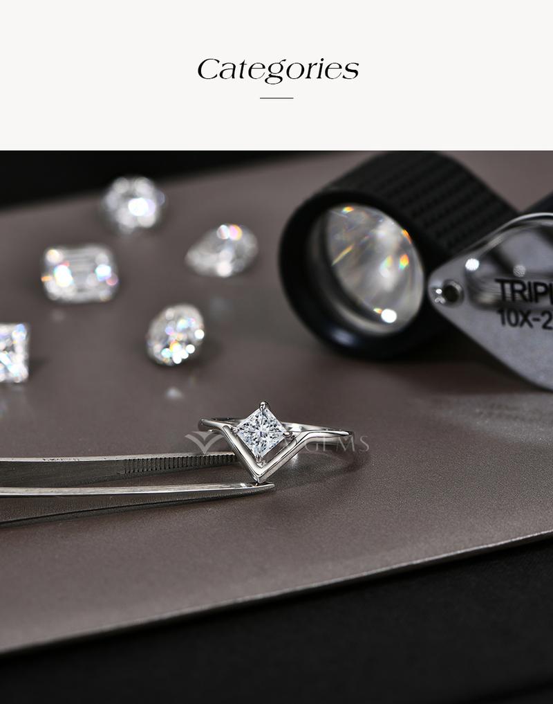 0.8CT Synthetic Moissanite Ring Simple Style For women girls Daily Wear Fine Jewelry R168