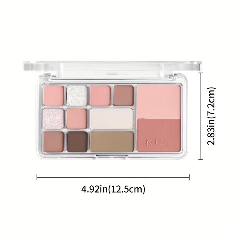 Mgl Bangran Qingxin Dong Twelve-Color Eyeshadow Palette, Multi-Color Series for Daily Light Makeup, Contouring, and Blush, Three-In-One