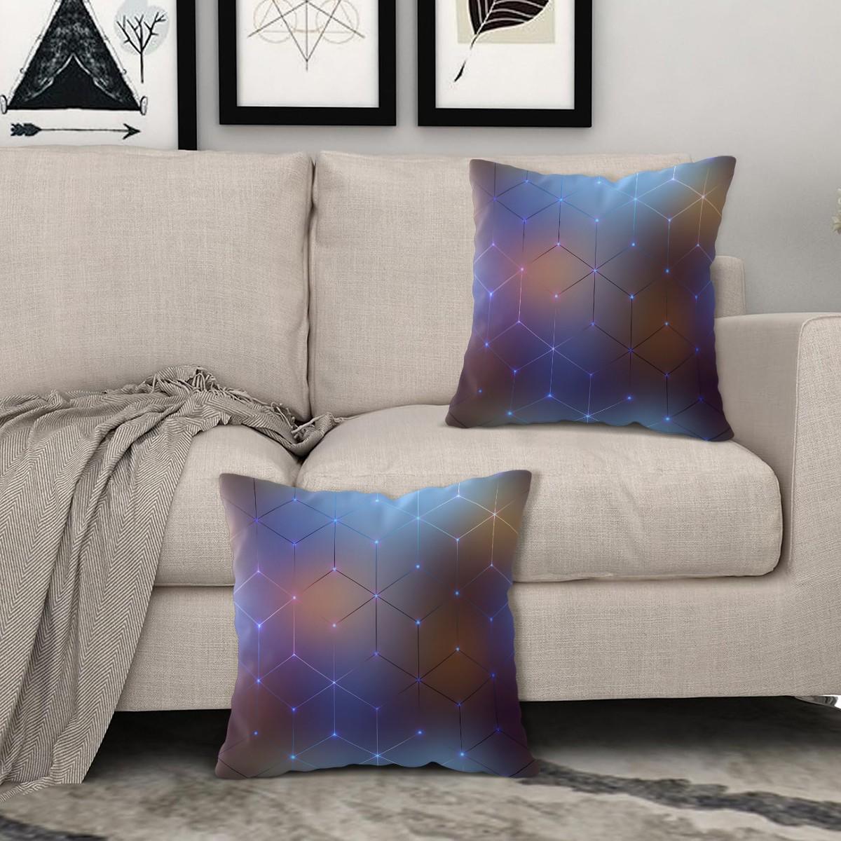1 Piece Futuristic Neon Grid Body Pillow, Soft Memory Foam Decorative Pillow, Stylish Digital Print Cushion with Ergonomic Support, Trendy Sci-Fi Themed Throw Pillow for Gaming Room, Bedroom, Sofa, Office Decor & Comfort Support