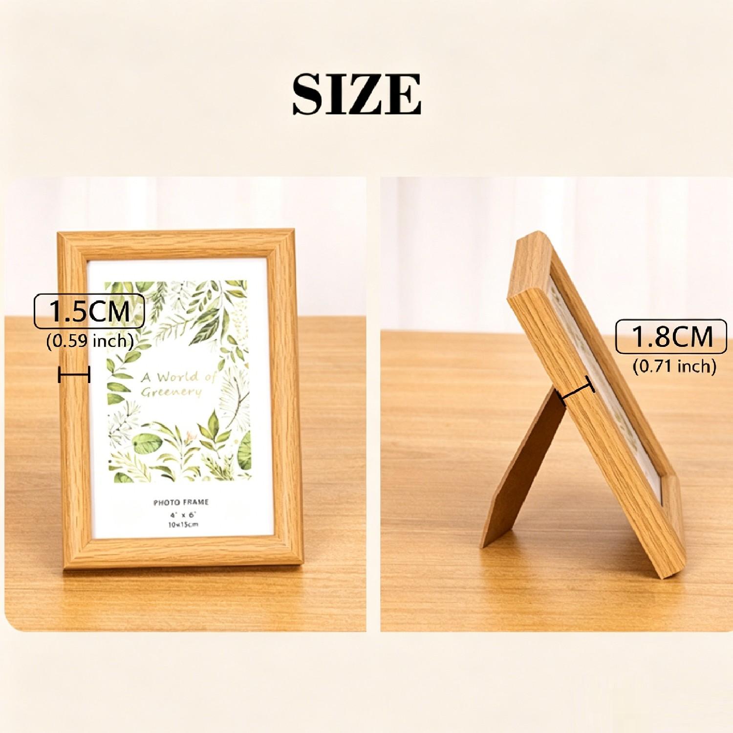 6 Inch 4x6 Wooden Frame, Simple Wood Photo Frame, Nordic Wall Art, Multi-Functional Hanging and Display, Home Decor for Bedroom Living Room Kitchen