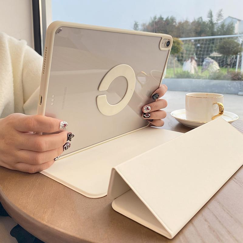 KENKE 2 in 1 Transparent Hard Shell Tablet Case, Magnetic Detachable Rotatable Tablet Protective Cover, Smart Tablet Protector, Tablet Casing for iPad 2025 A16 10th Gen M4 Pro 11-inch Pro 13 Mini 6 A17 Air M3 Air