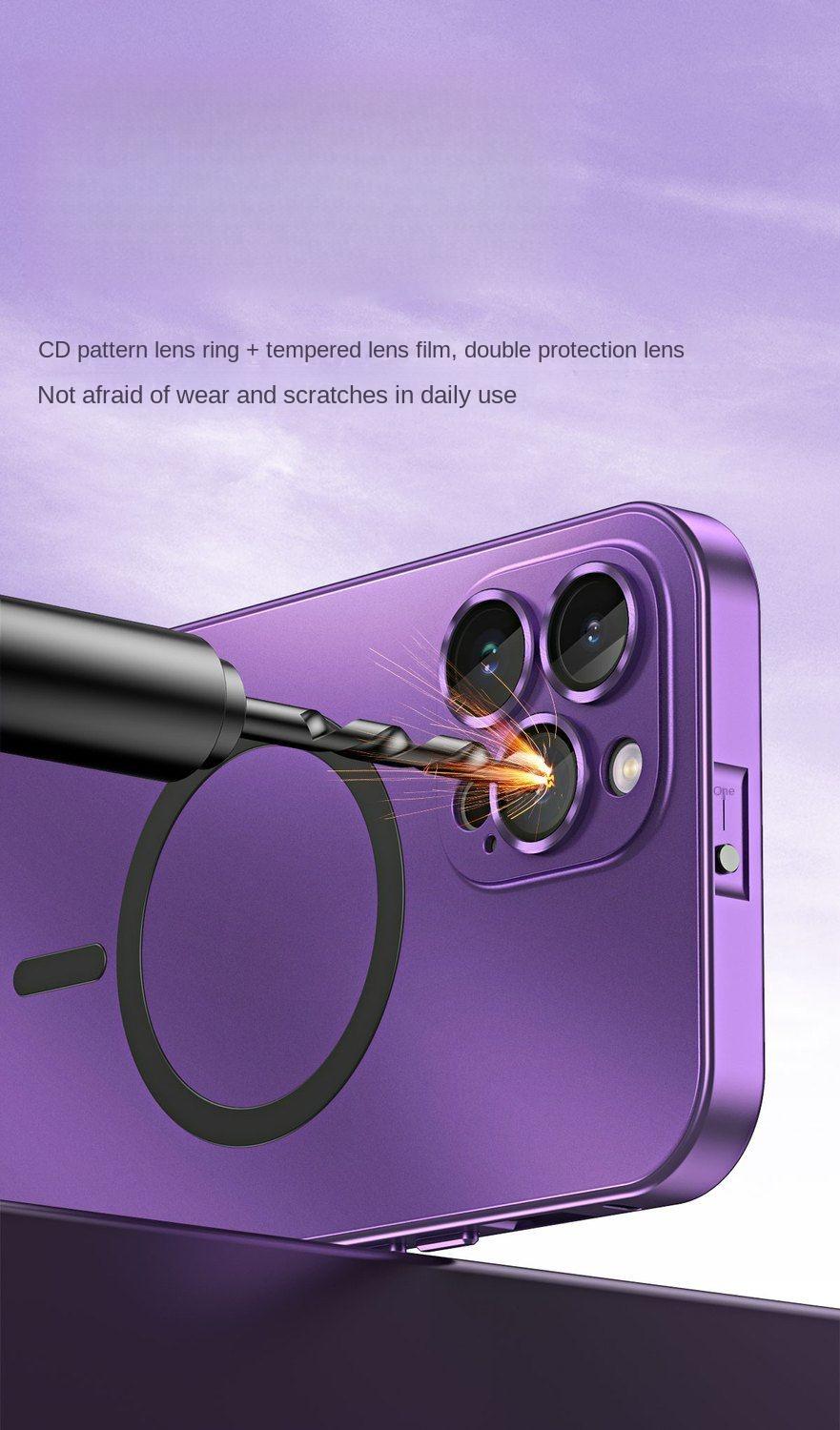 [LX]2025 Luxury Ultra Thin Original Machine Spring Fastener Protection Shell For IP16 15 14 13 12 Promax Aluminium Metal Frame With Lens Protective Magsafe Magnetic Wireless Charging Drop-Resistant Screen Protection Smartphone Cover Shockproof Phone Cases