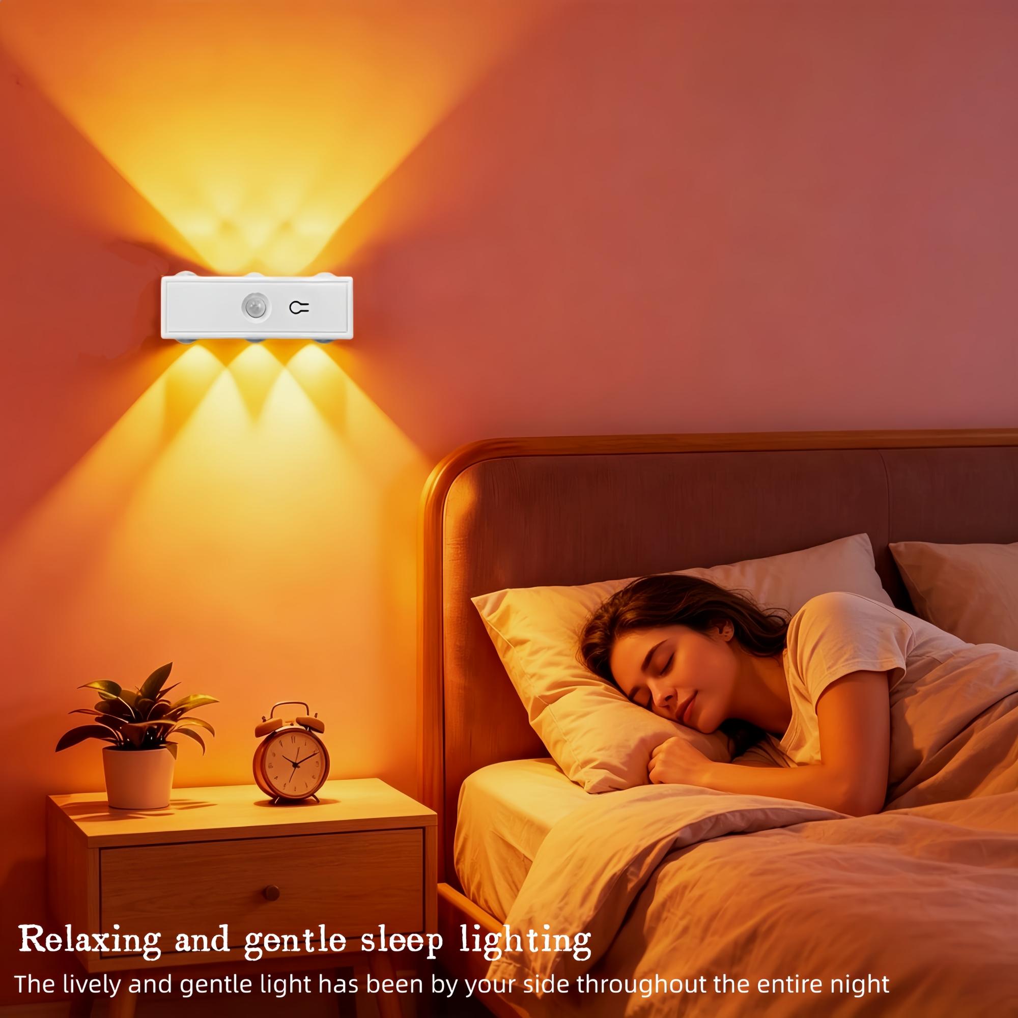 Smart Motion Sensor Wall Light, Magnetic No-Drill Installation, USB Charging, Rgb7 Colors & Warm Light, Ideal for Stairs, Bedroom, Living Room