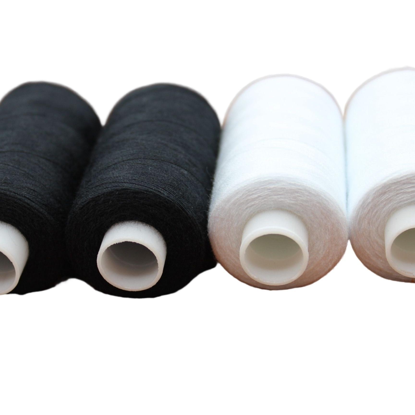 500 Yards Premium Black & White Sewing Thread for Crafting
