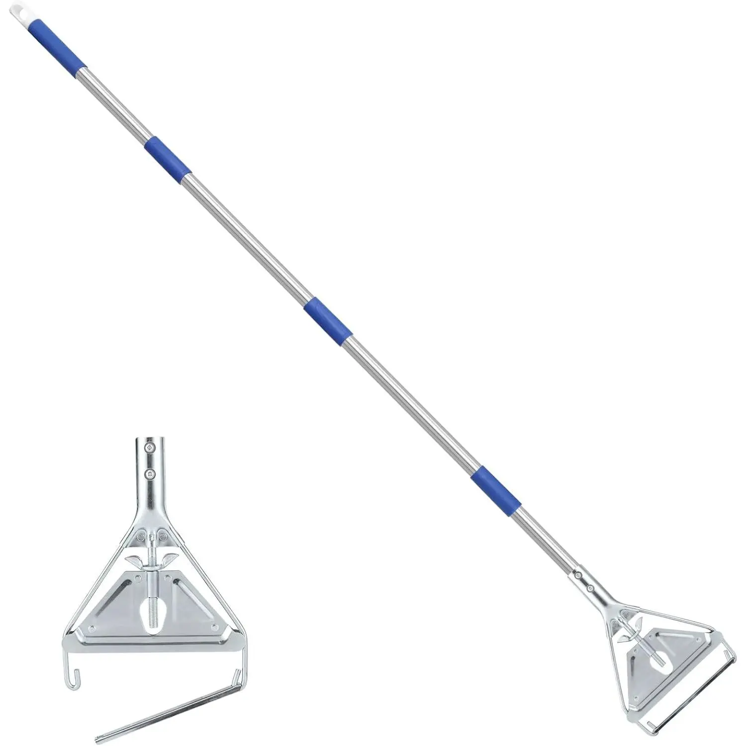 59" Commercial Universal Metal Replacement Mop Handle, Industrial Mop Stick for Home, Garage, Office & Workshop Cleaning