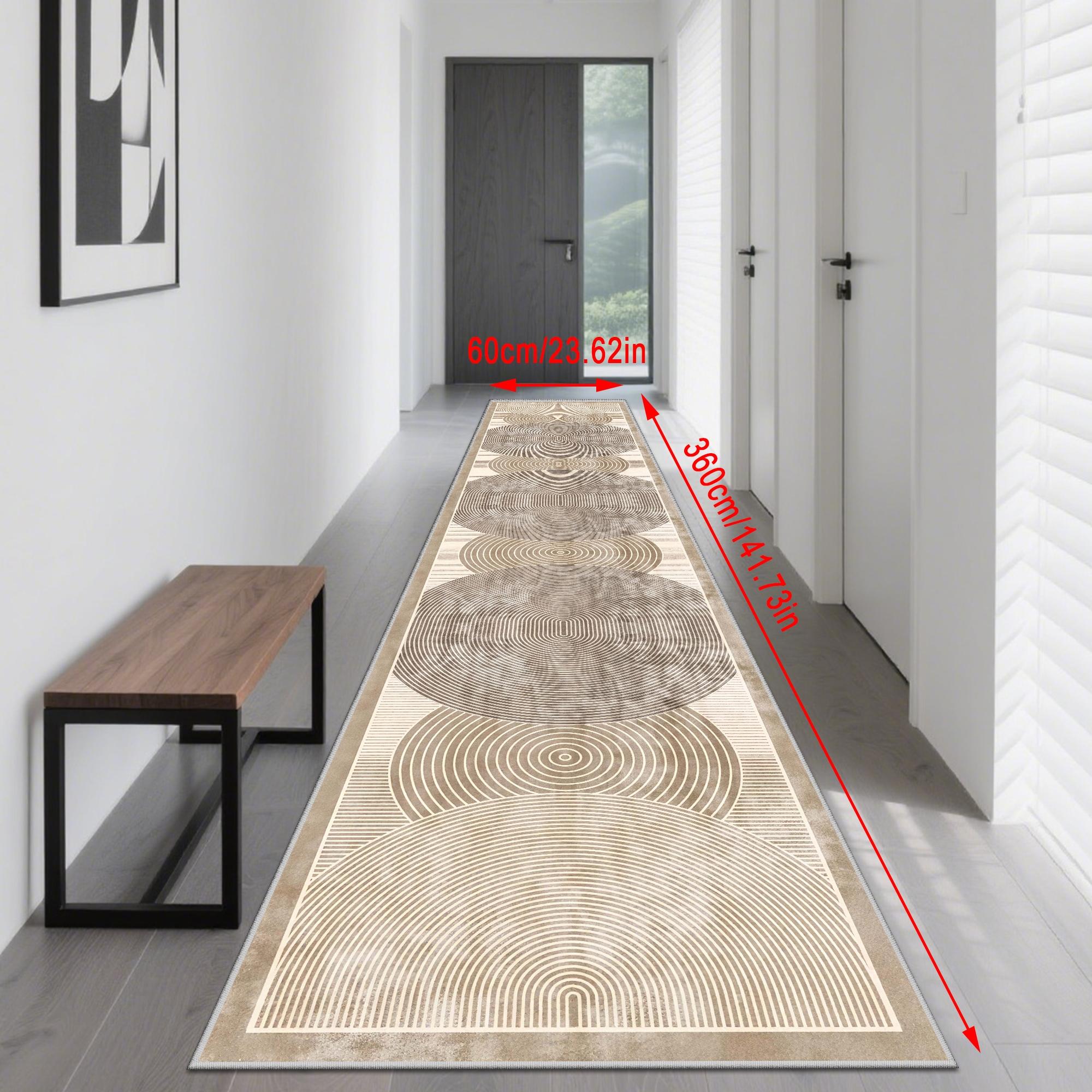 Nordic Style Long Runner Rug, Easy Clean Hallway Kitchen Mat, Soft Comfortable Bedroom Bedside Carpet, Ideal for Laundry Room Home Decor