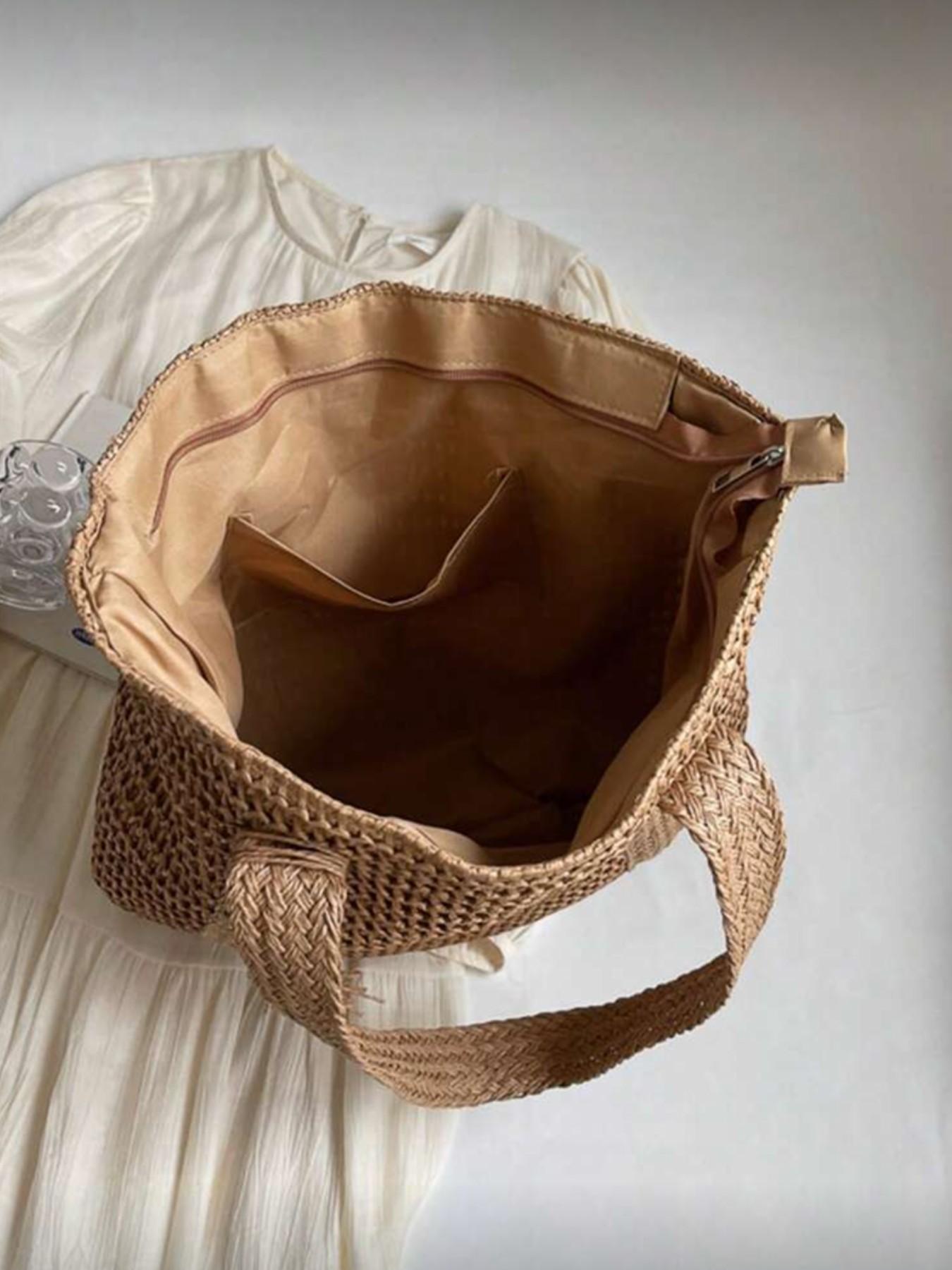 Stylish Multifunctional Tote Bag for Women, Bohemian Design with Tassel Pendant, Large Capacity Summer Beach Bag, Perfect for Vacation and Daily Use