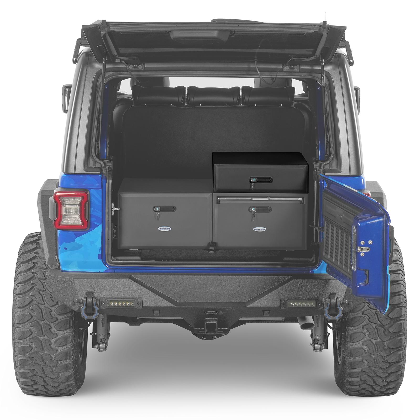 Hooke Road Modular Additional Drawer for 2015-2018 Jeep Wrangler JK & 2018-2026 Wrangler JL & 2021-2026 Ford Bronco 4-Door Car Trunk Organizer Car Trunk Storage