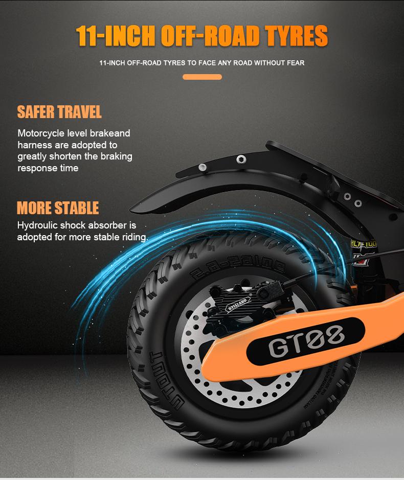 46 MPH Electric Scooters for Adults,11'' Off-Road Tires 5600W Dual Motor E-Scooter With Adjustable Seat,60V27AH Removable Battery Shock Absorbers Electric Scooter