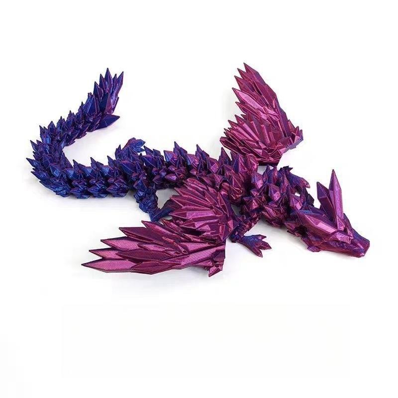 3D Printed Dragon 3-Pack, 9 inch Large Articulated Dragon Figure, Figurine, Flexible 3D Dragon Model, Fidget Decor Toy for Home Office Desk, Creative Thanksgiving Christmas Birthday Gift for Boys and Girls