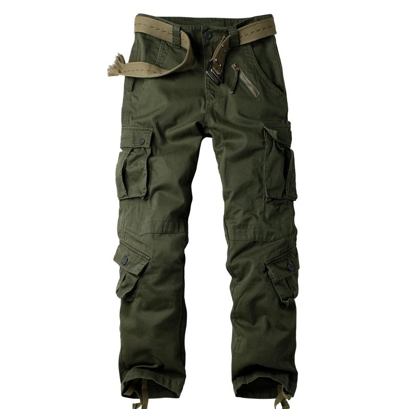 3357 Men's Cotton Cargo Pants With 8 Pockets Camo Pants Outdoor Cargo Work Pants(No Belt)