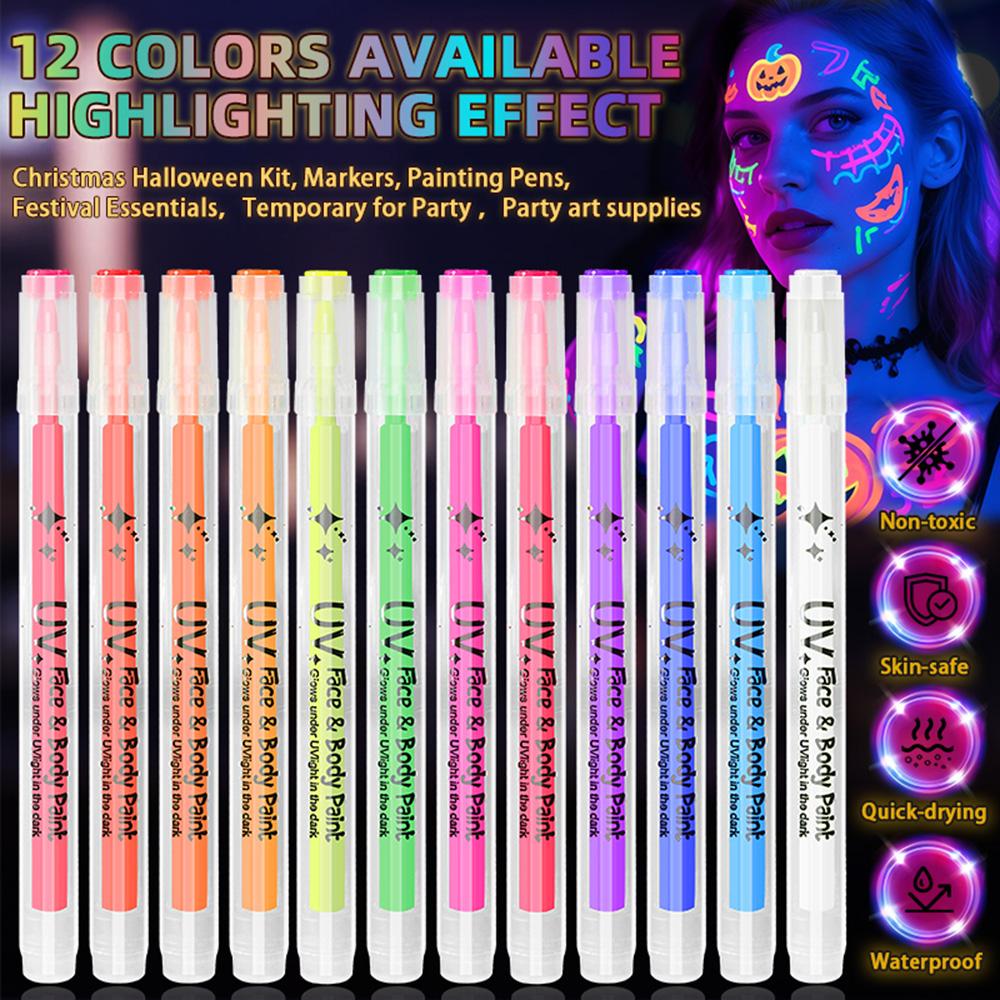 One Set Acrylic Paint Nail Art DIY Football Fan Pattern Body Tattoo Pen French Beauty Outline Pen Daily Use Cosmetic Makeup