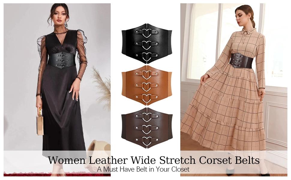 JASGOOD Women Corset Belt Metal O-Ring Heart-Ring Wide Elastic Waspie Waist Belt for Daily Cosplay Halloween Costumes JASGOOD Women Corset Belt Metal O-Ring Heart-Ring Wide Elastic Waspie Waist Belt for Daily Cosplay Halloween Costumes