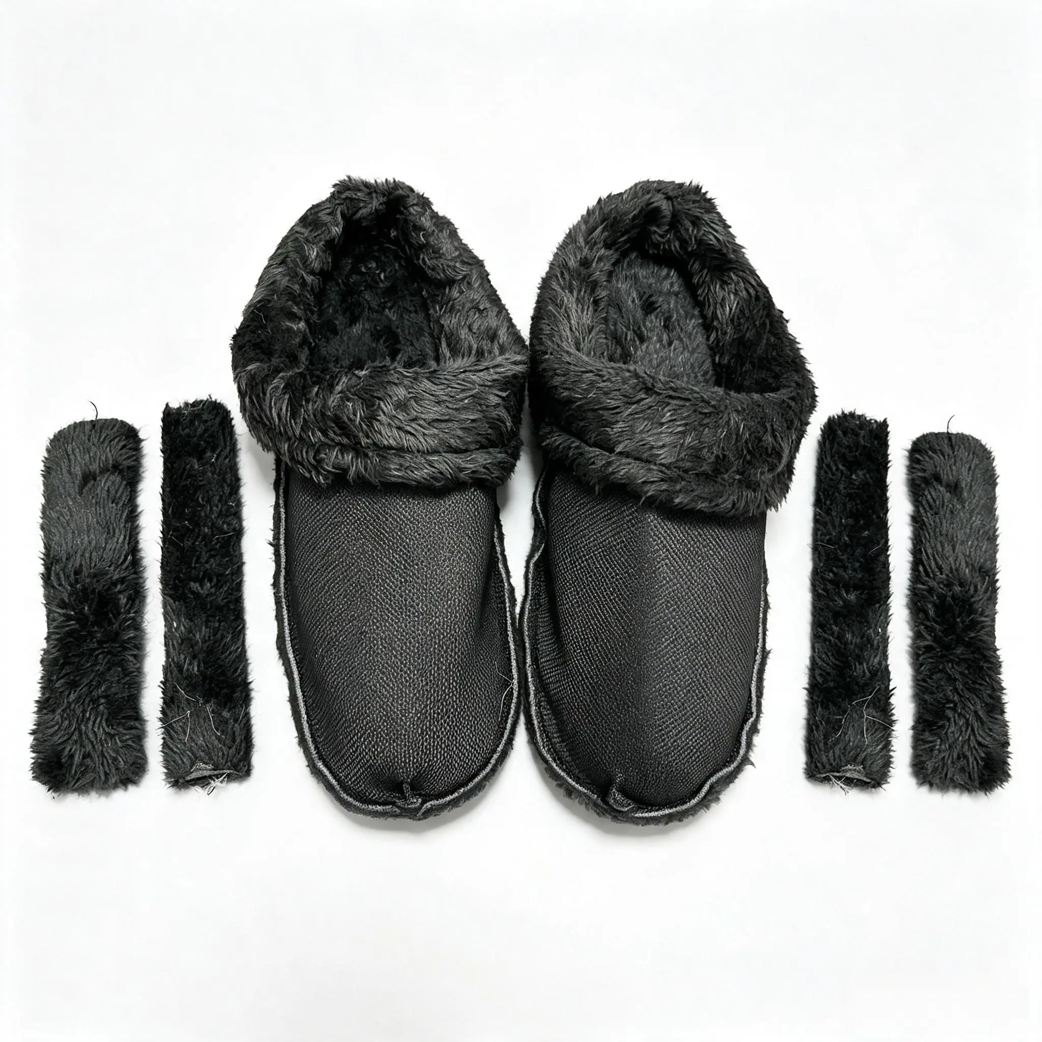 Plush fashion clog shoe insoles, plush cotton covers for winter, warm plush insoles, removable warm fur lining for home shoes, thick plush cotton covers. MT