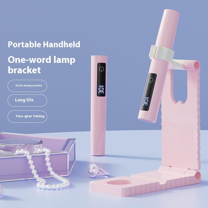 Mini portable LED nail light + stand, equipped with digital display, USB rechargeable lithium battery, compact design, suitable for home and travel, it is the perfect gift for nail care