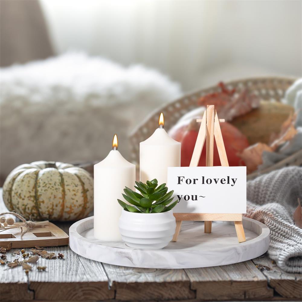 Silicone Round Bathroom Tray, 1 Count Solid Color Or Marble Pattern Makeup Tray, Kitchen Countertop Storage Rack, Home Organizer for Candle, Perfume, Bathroom Decor Supplies