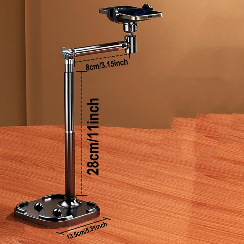 360 Rotating Desktop Phone Holder, Adjustable Live Streaming Stand, Aluminum Alloy Material, Selfie Accessories, Lazy Bracket, Tablet Stand, Stable Phone Holders