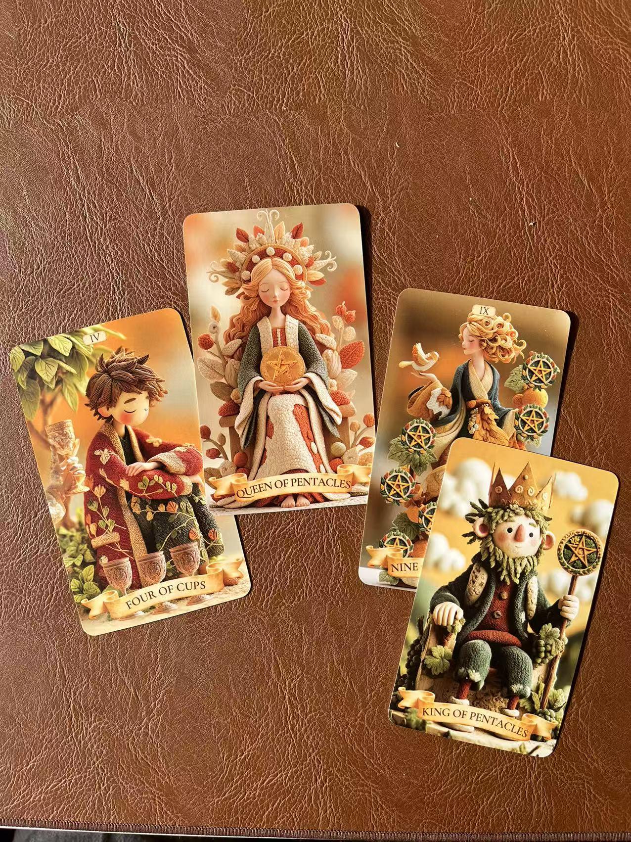 Unique Tarot Deck, Tarot Card Set, 78 Handcrafted Clay Tarot Cards with ...