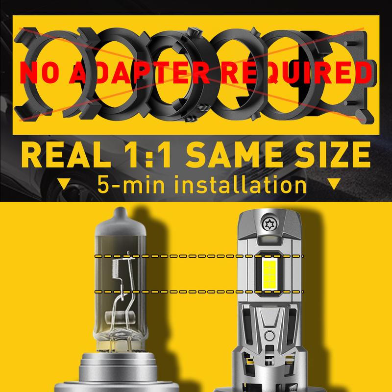 AUXITO Super Bright H7 LED Headlight Kit High Low Beam Bulbs 22000LM 6500K White