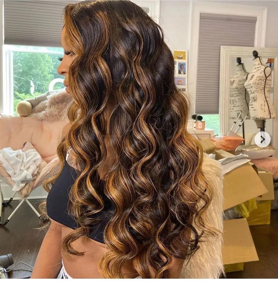 P4/27 Highlight Straight 13X6 Lace Frontal Wigs 180% Density Body Wave HD Transparent Lace Front Human Hair Wigs Highlight Colored Human Hair Wigs