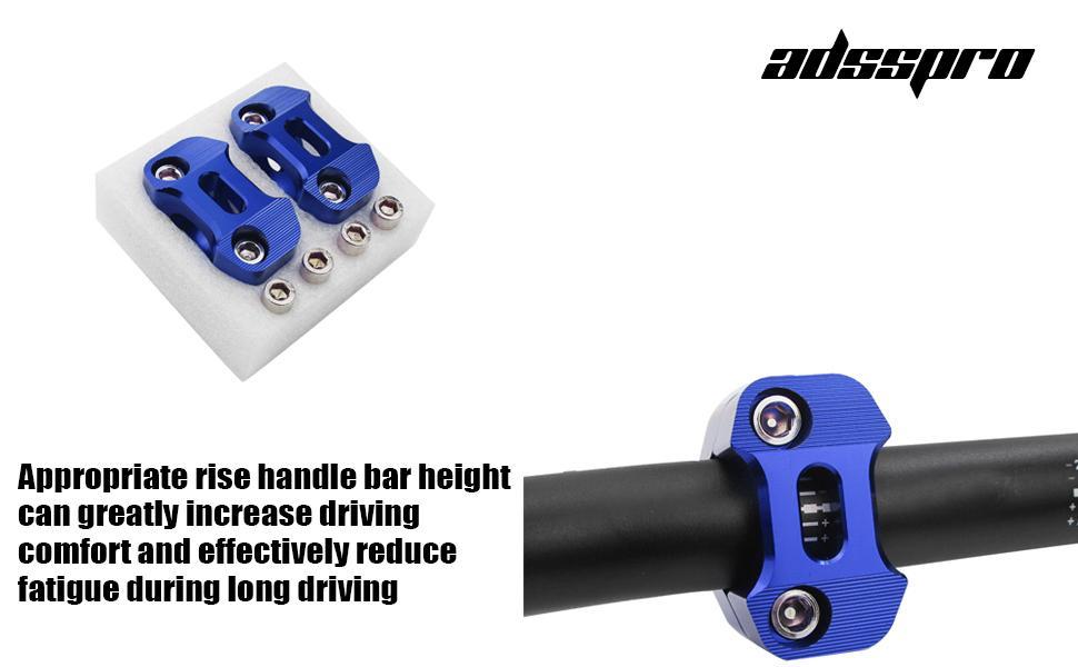 CNC Aluminum Adjustable Handlebar Risers (25mm, Silver) - 7/8"-1 1/8" 22MM-28MM Fat Bar Adapter Mount Clamps for EXC KLX KXF YZF CRF XR SX SXF XCW WR YZ Dirt Pit Bikes, 25Mm Risers