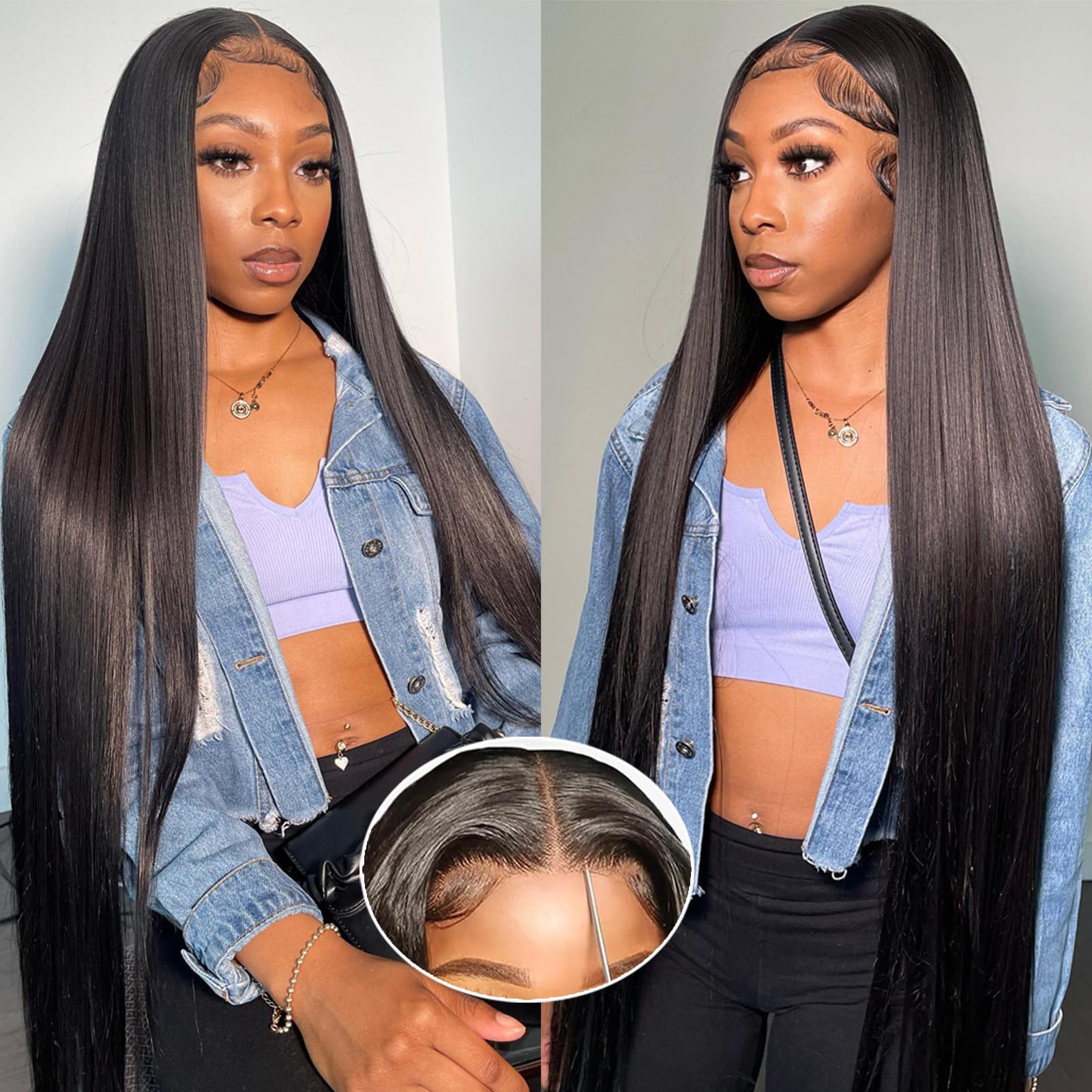 Bling Hair Wear And Go Glueless Wig Brazilian Straight 6x4 7x5 Lace Closure Glueless Wig Human Hair Ready To Wear Pre Cut