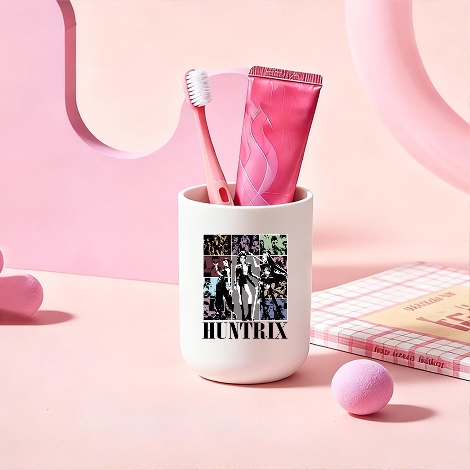 1pc mouthwash cup, cartoon pattern printing, durable bathroom toothbrush cup, wash cup, toothbrush holder, bathroom storage, bathroom water cup, brushing cup, Christmas Valentine's Day gift for students back to school (only cups are sold)