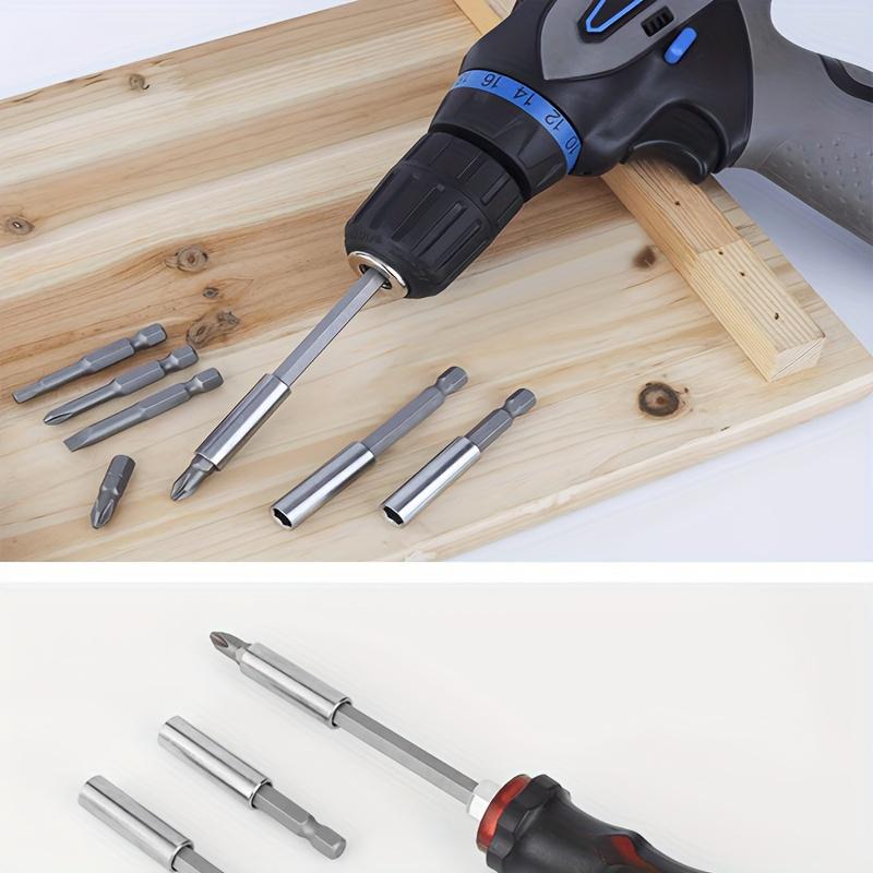 4pcs Magnetic Extension Socket Drill Bit Holder Hex Power Tools, Improve Your Power Tool Efficiency, Screwdriver Bit Holder Quick Release Hex Shank Drill Bit Extender Adapter Set for Screws Nuts Drill