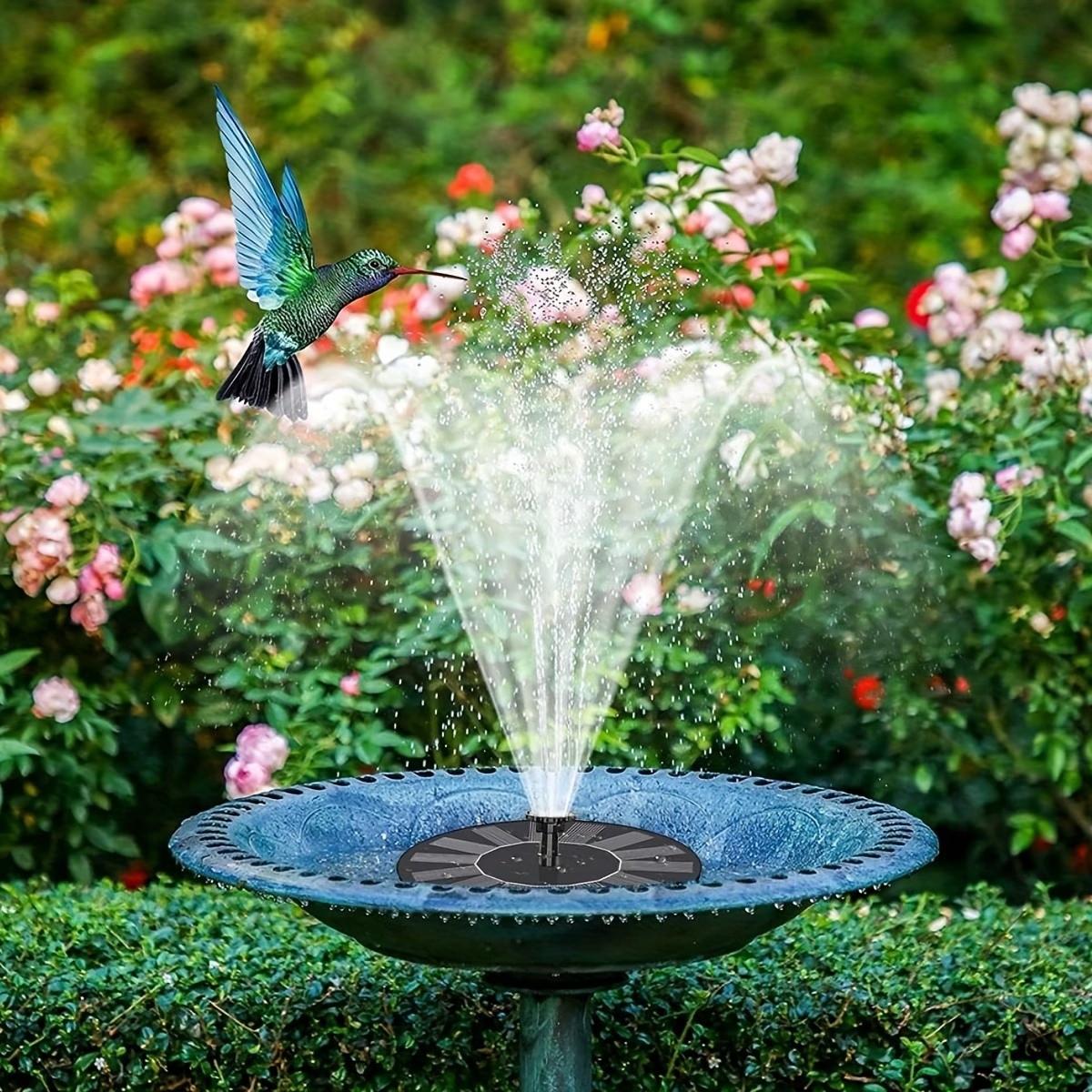 Solar Fountain Pump 18cm/7.1inch, 6 Nozzles, Ideal for Bird Bath, Pond, Garden, Pool, Fish Tank, Outdoor Aquarium