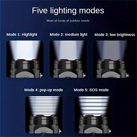 3000 Lumens LED Flashlight – Grade, 5 Modes, Super Bright Portable Torch for Camping, Hiking, Biking & Emergency| Rechargeable, Waterproof, Long-Lasting Belt Clip Weatherproof Durable Multimode Functionality Compact