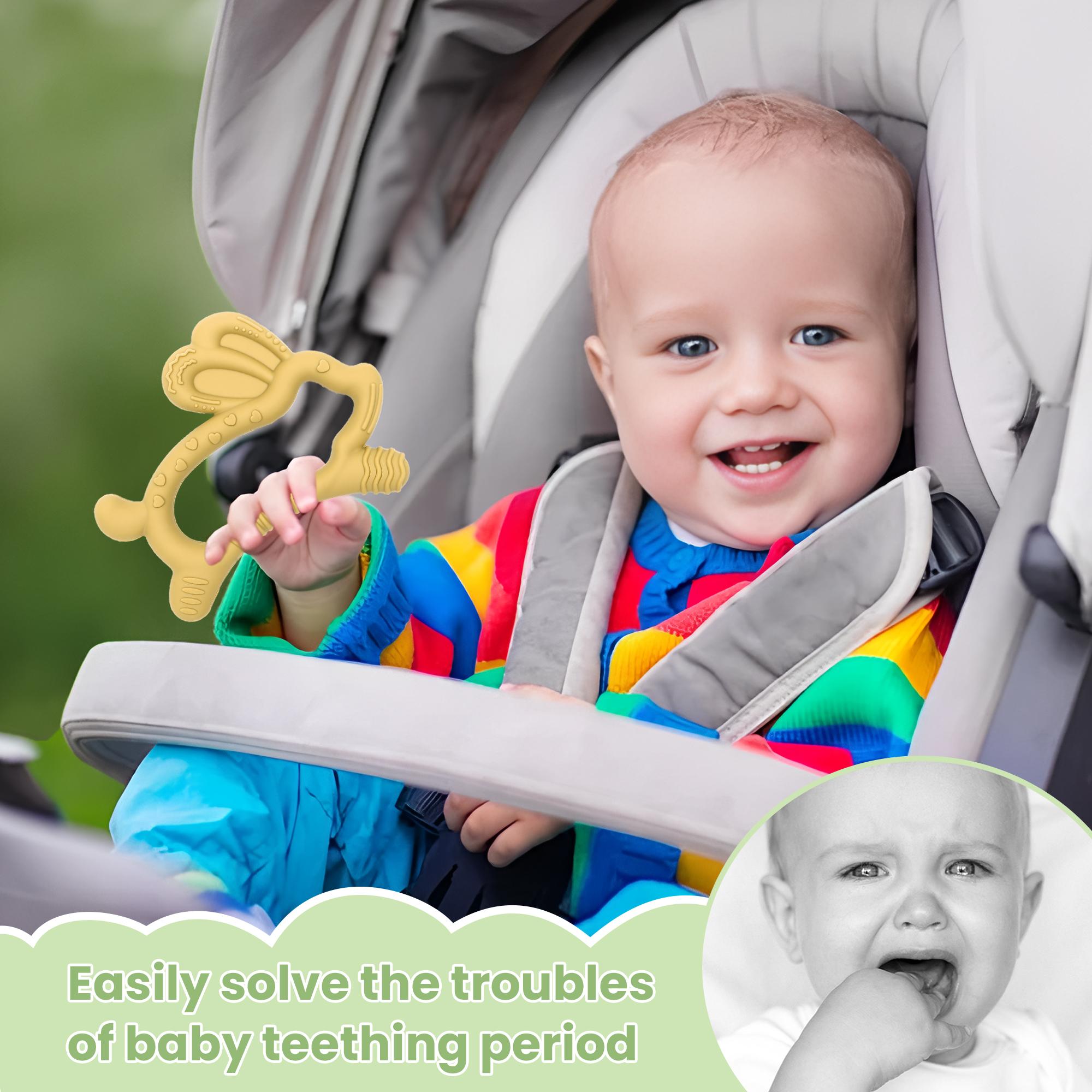 Baby Teething Toy, Easy to Grip Rabbit Silicone Teether, Comfortable & Safe Design, Perfect for Soothing Baby Gums