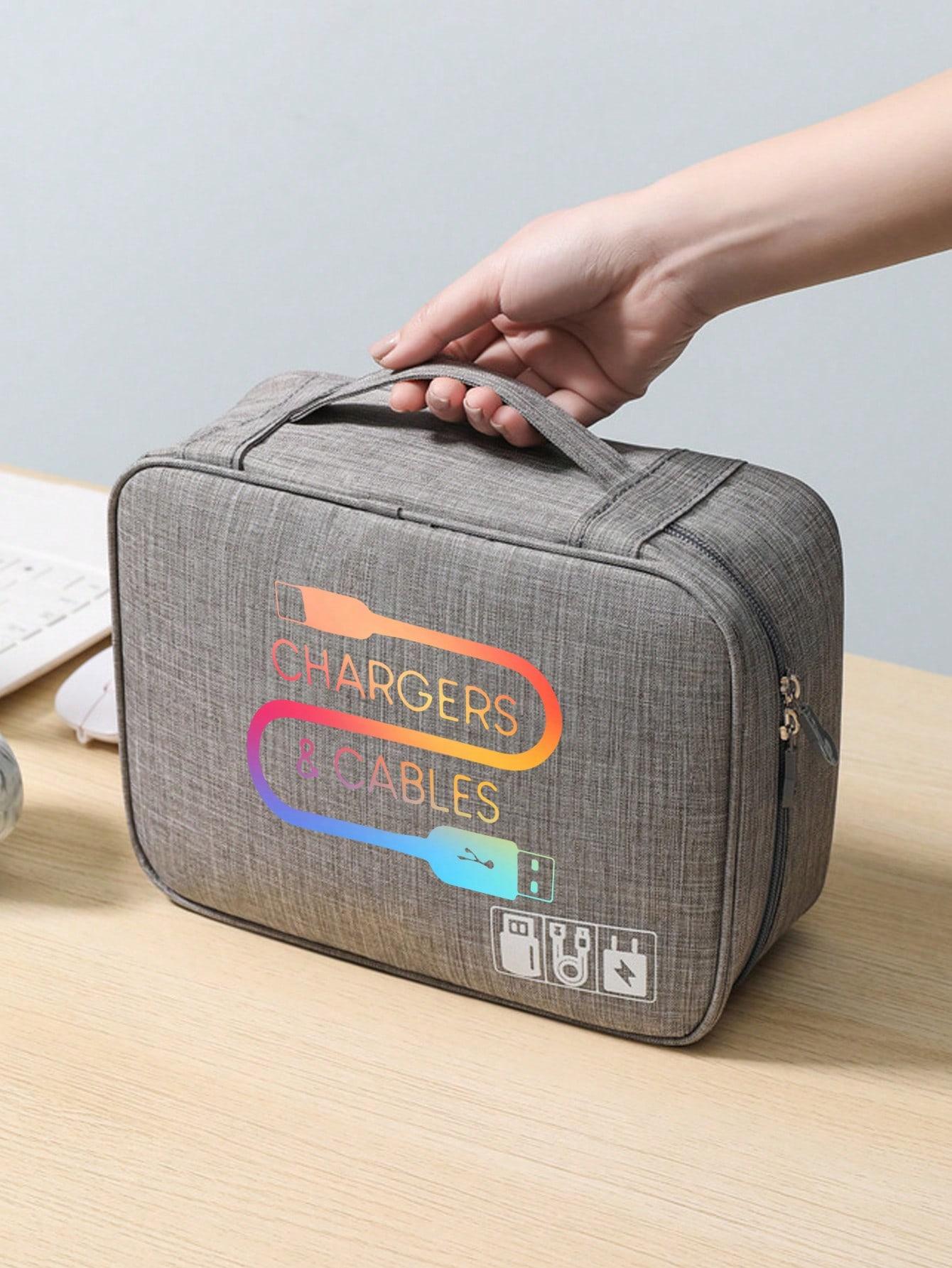 Electronics Storage Travel Bag, Waterproof Cable Organizer, Portable Tech Accessories Case, Laptop Phone Holder, Business Trip Essential