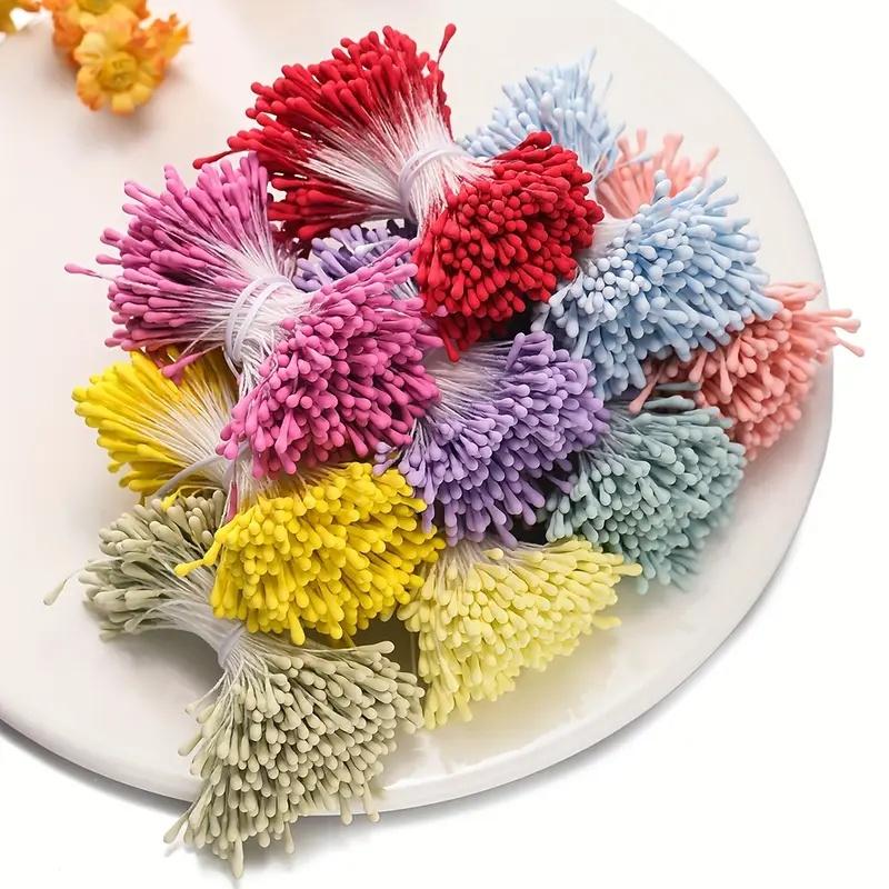 400 Multicolor Polyester Artificial Flower Stems, Soft Touch Handmade Bouquet Decorations, DIY Floral Arrangements, Home Decoration, Weddings, Parties